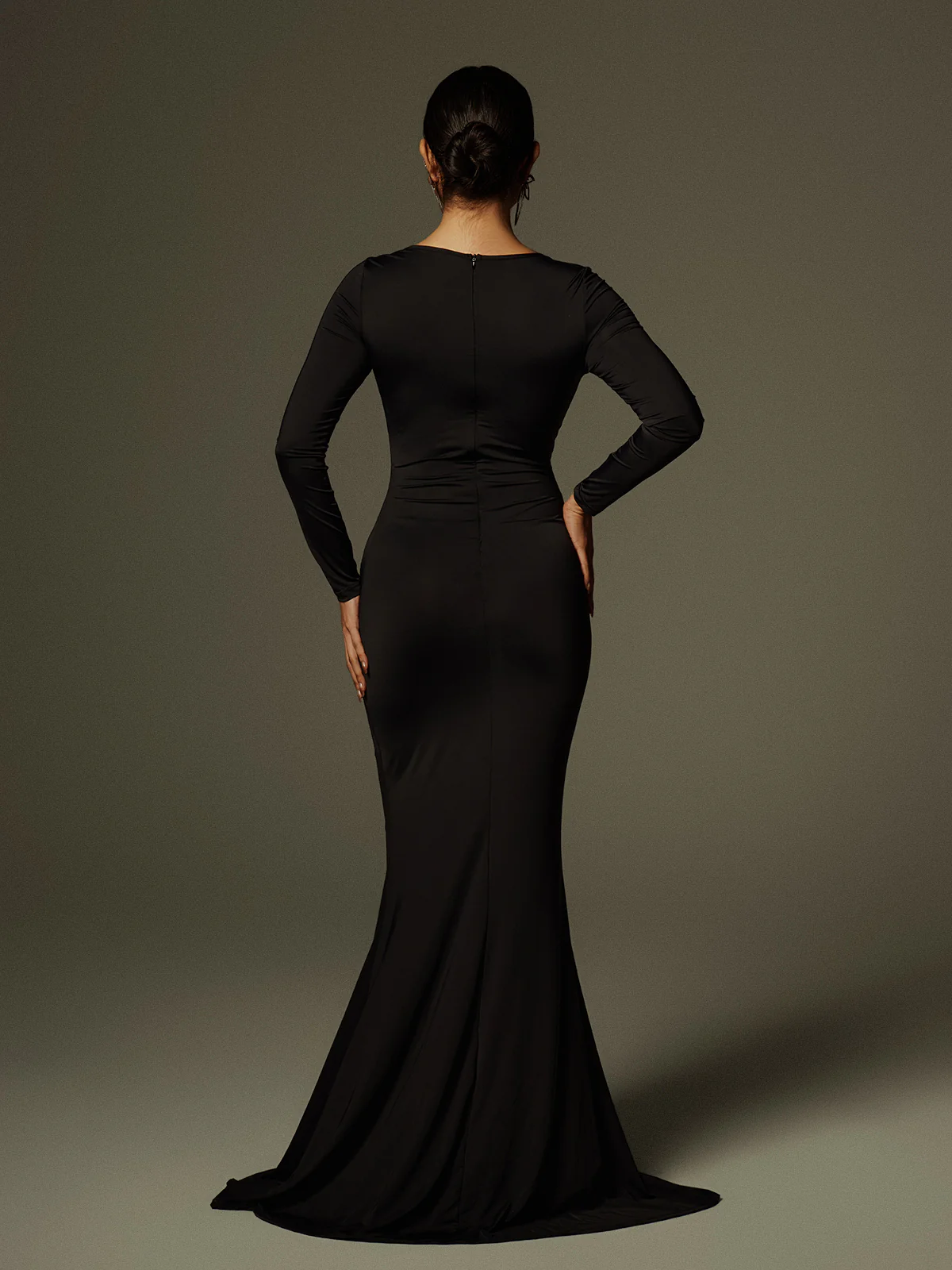 Aleyah Long Sleeve Cutout Ruched Maxi Dress - Image 6