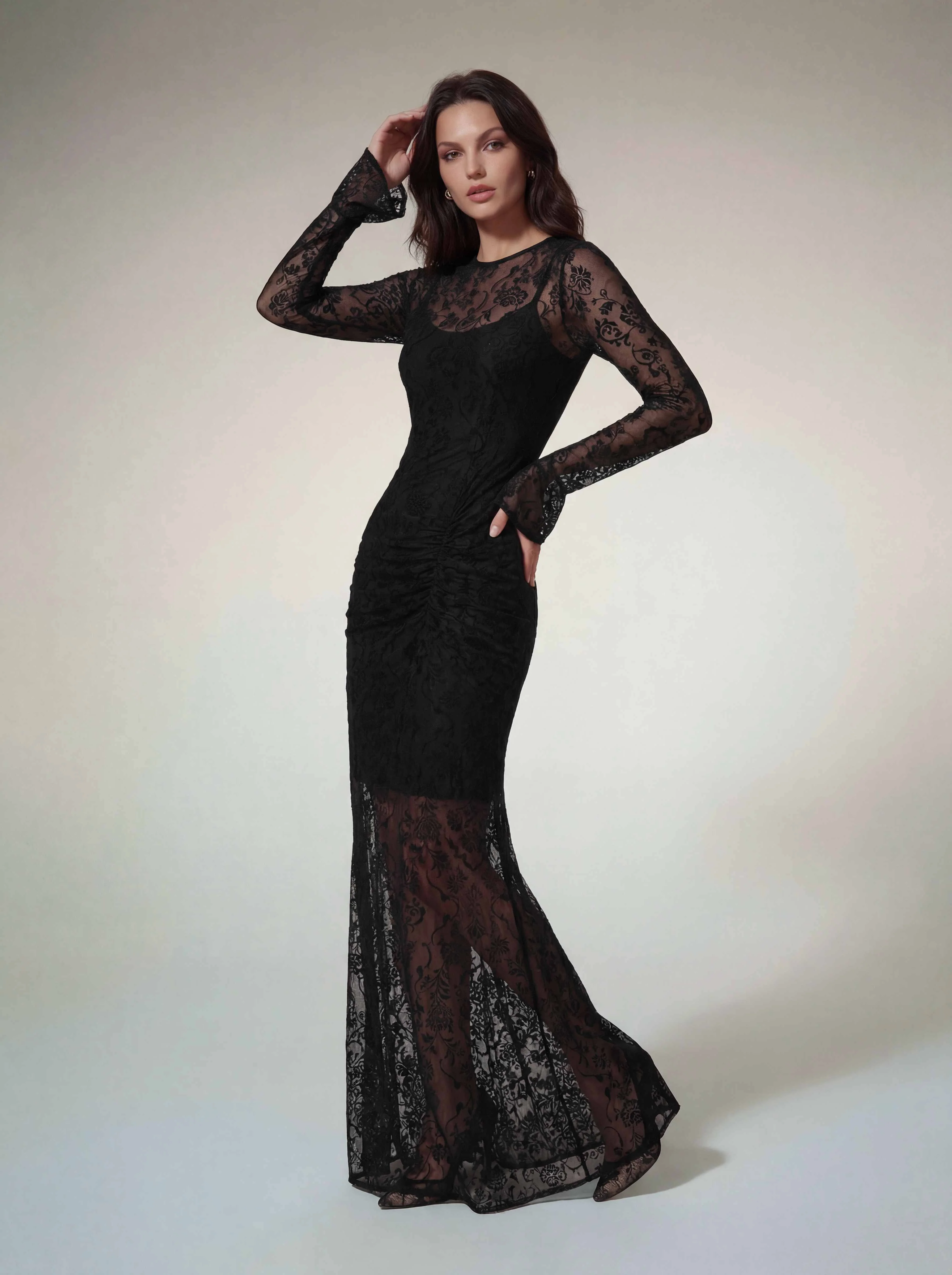 Altilde Long Sleeve Floral Ruched Maxi Dress - Image 5