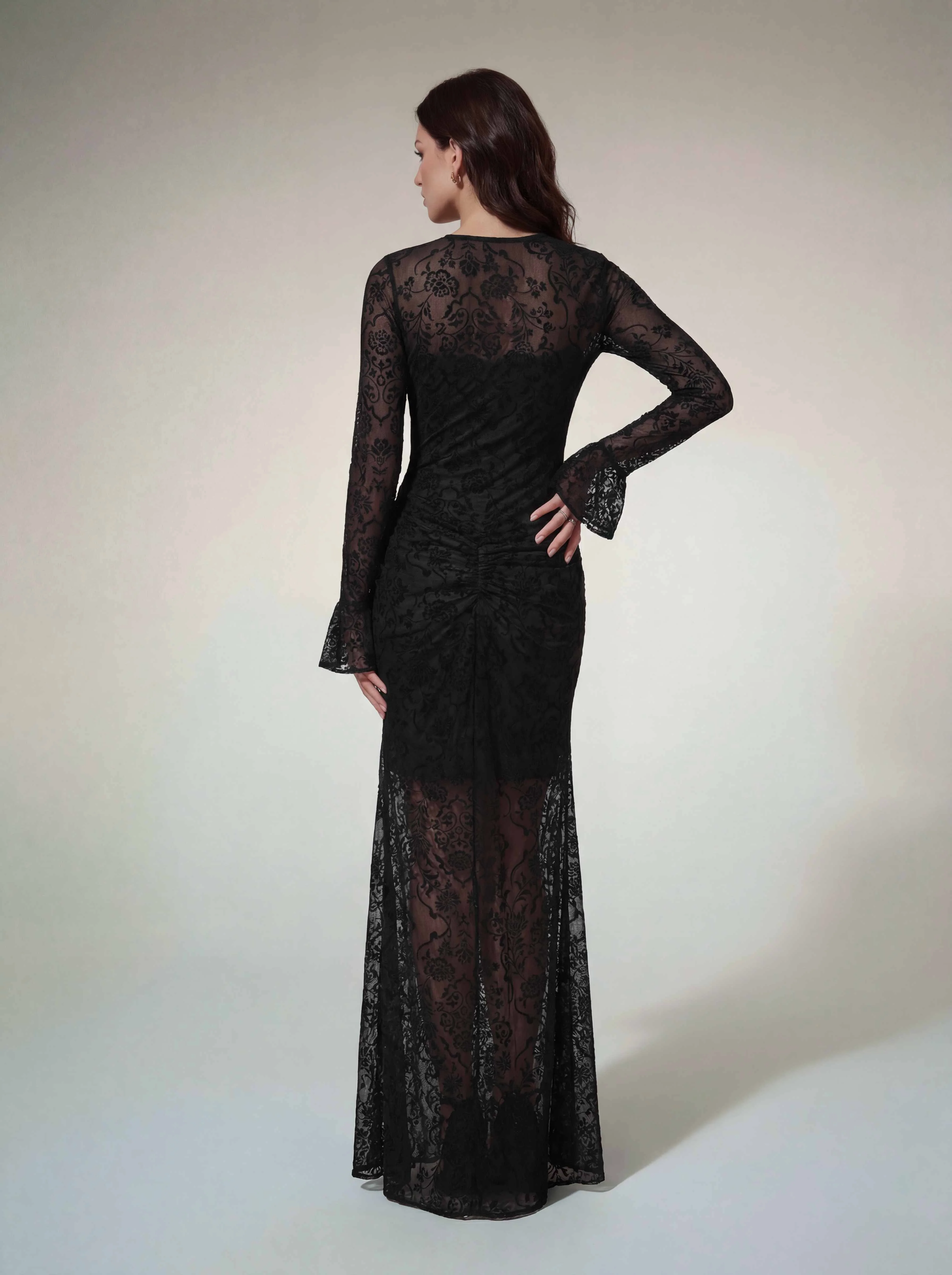 Altilde Long Sleeve Floral Ruched Maxi Dress - Image 6