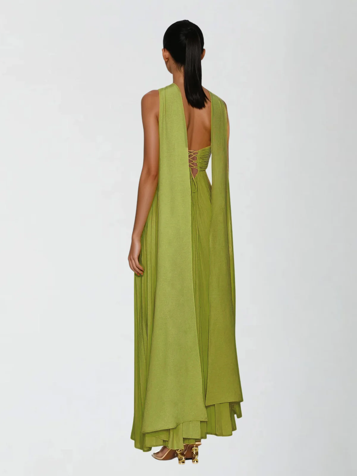 Alyxion Scarf Strapless Pleated Maxi Dress - Image 3