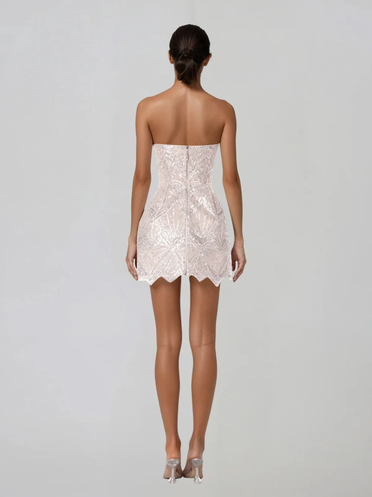 Amzie Strapless Sequin Mini Dress - Image 4