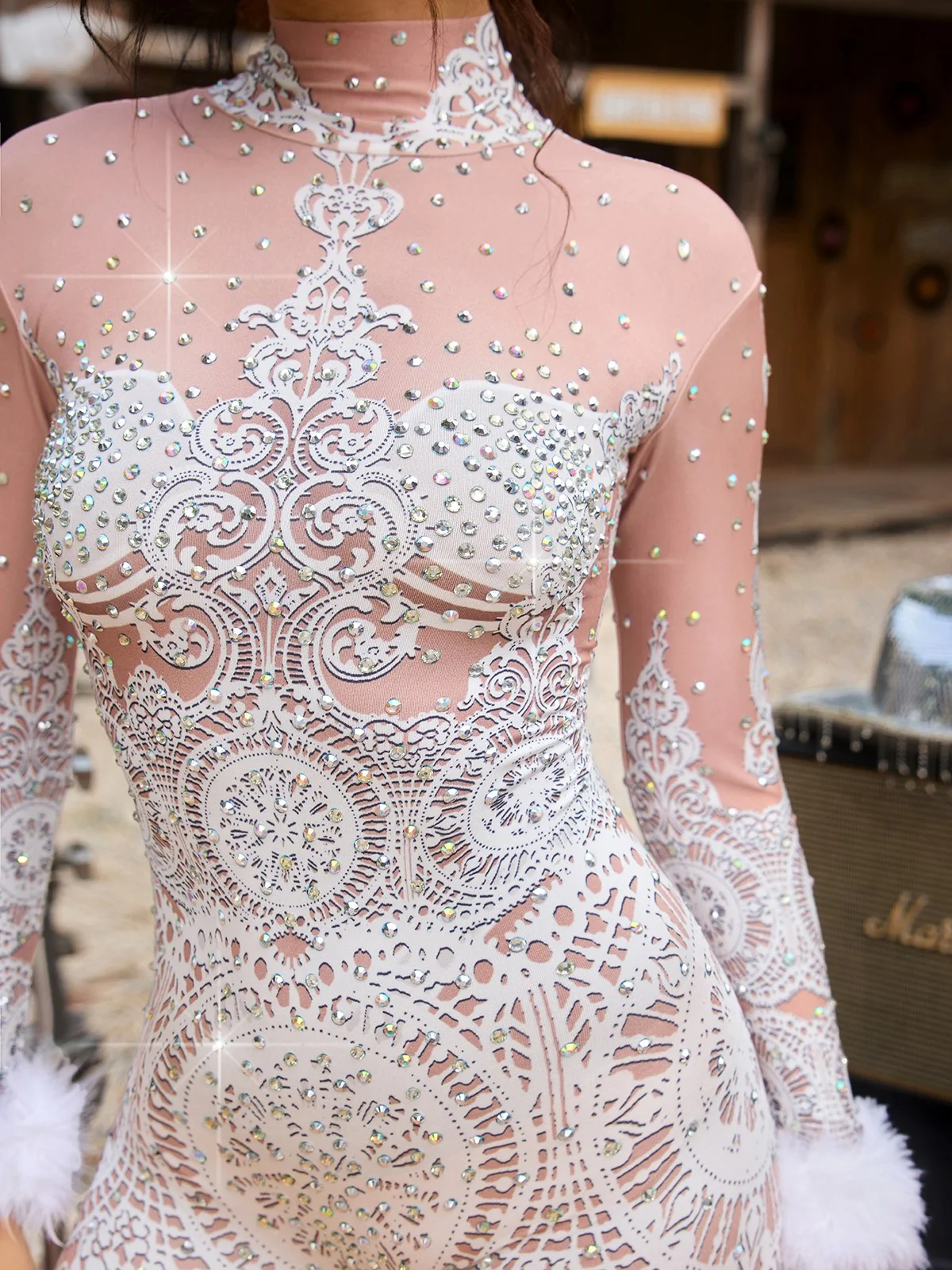 Arixelon High Neck Rhinestone Jumpsuit - Image 7