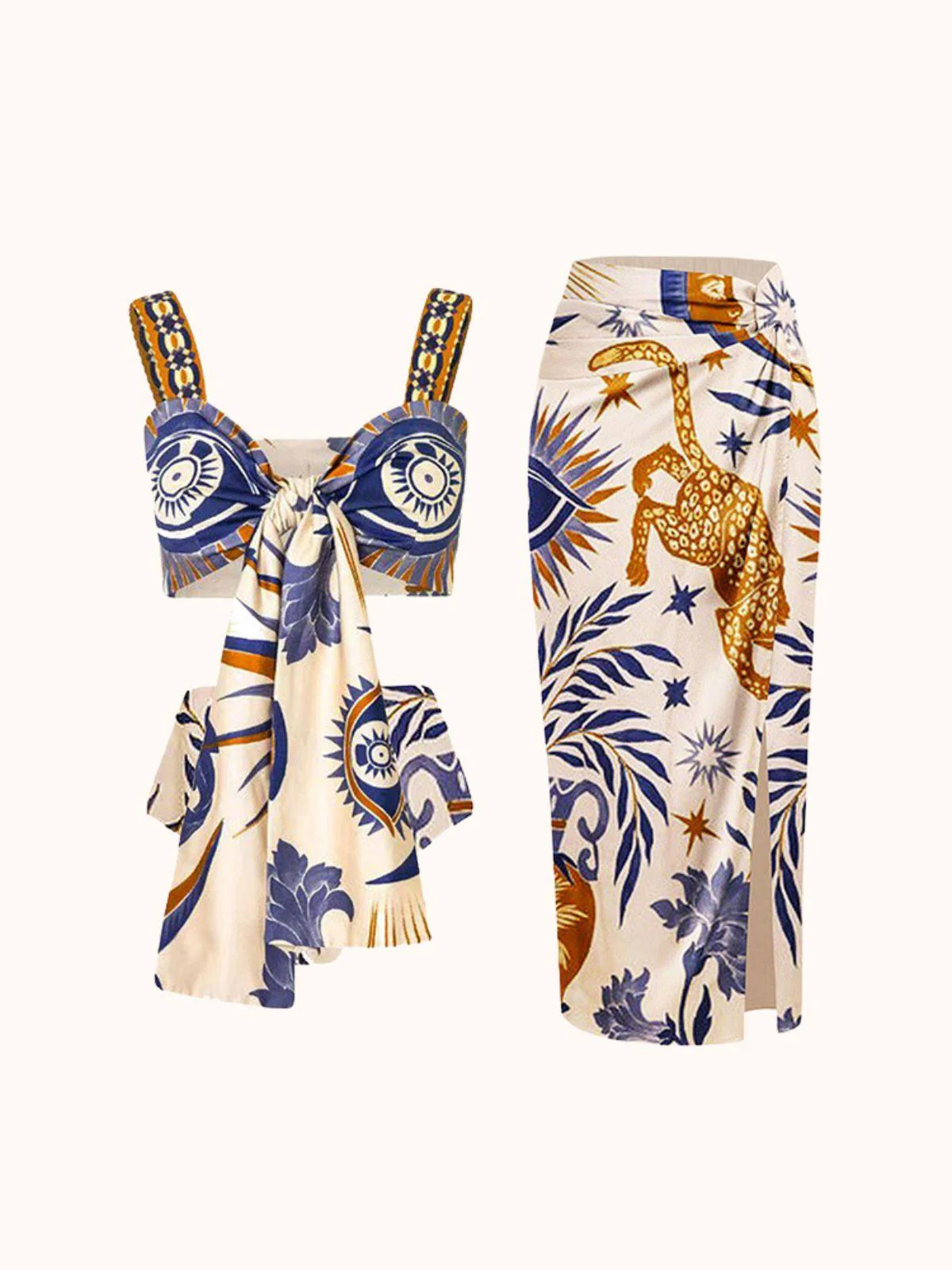 Augusta Printed Bikini Three Piece Set - Image 6