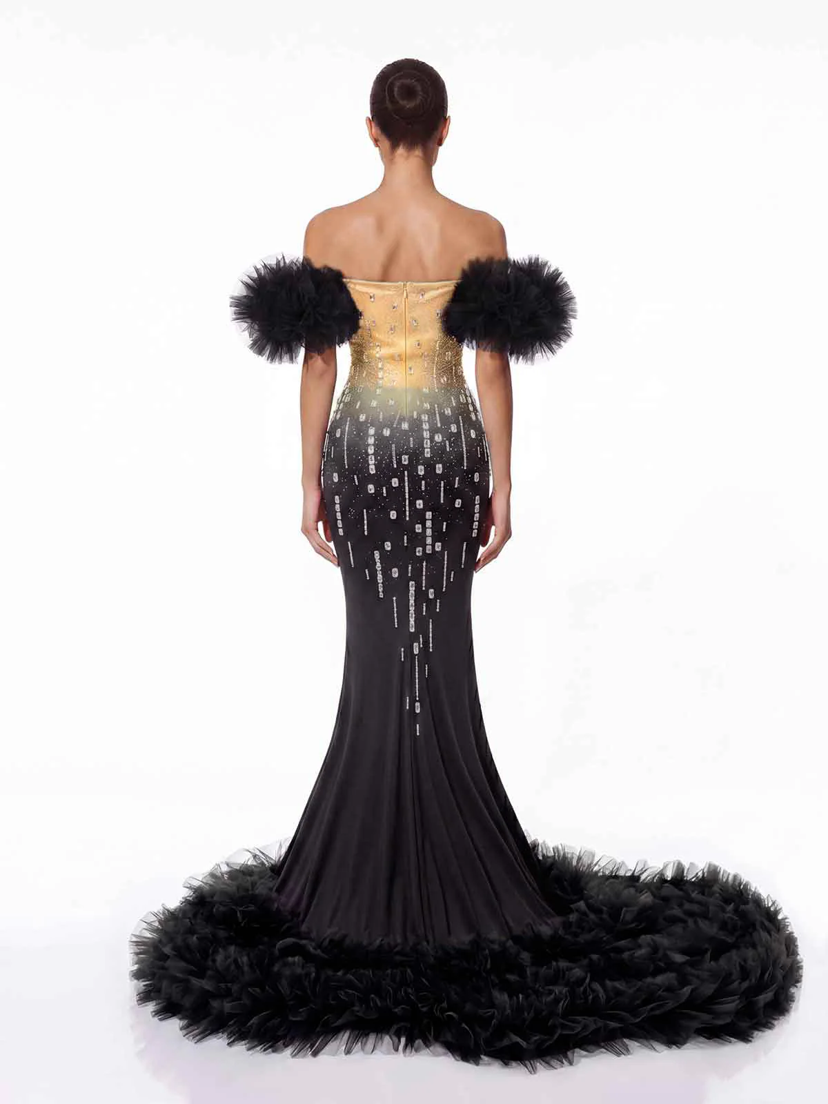 Aurelith Strapless Tulle Mermaid Maxi Dress - Image 3