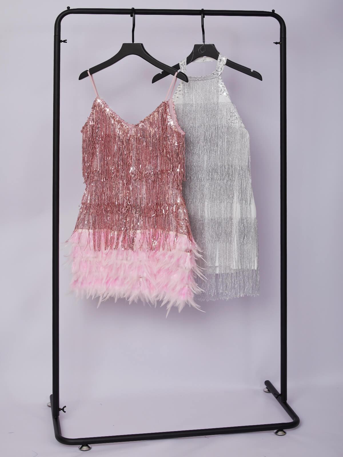 Austyn Tassel Feather Mini Dress In Pink - Image 7