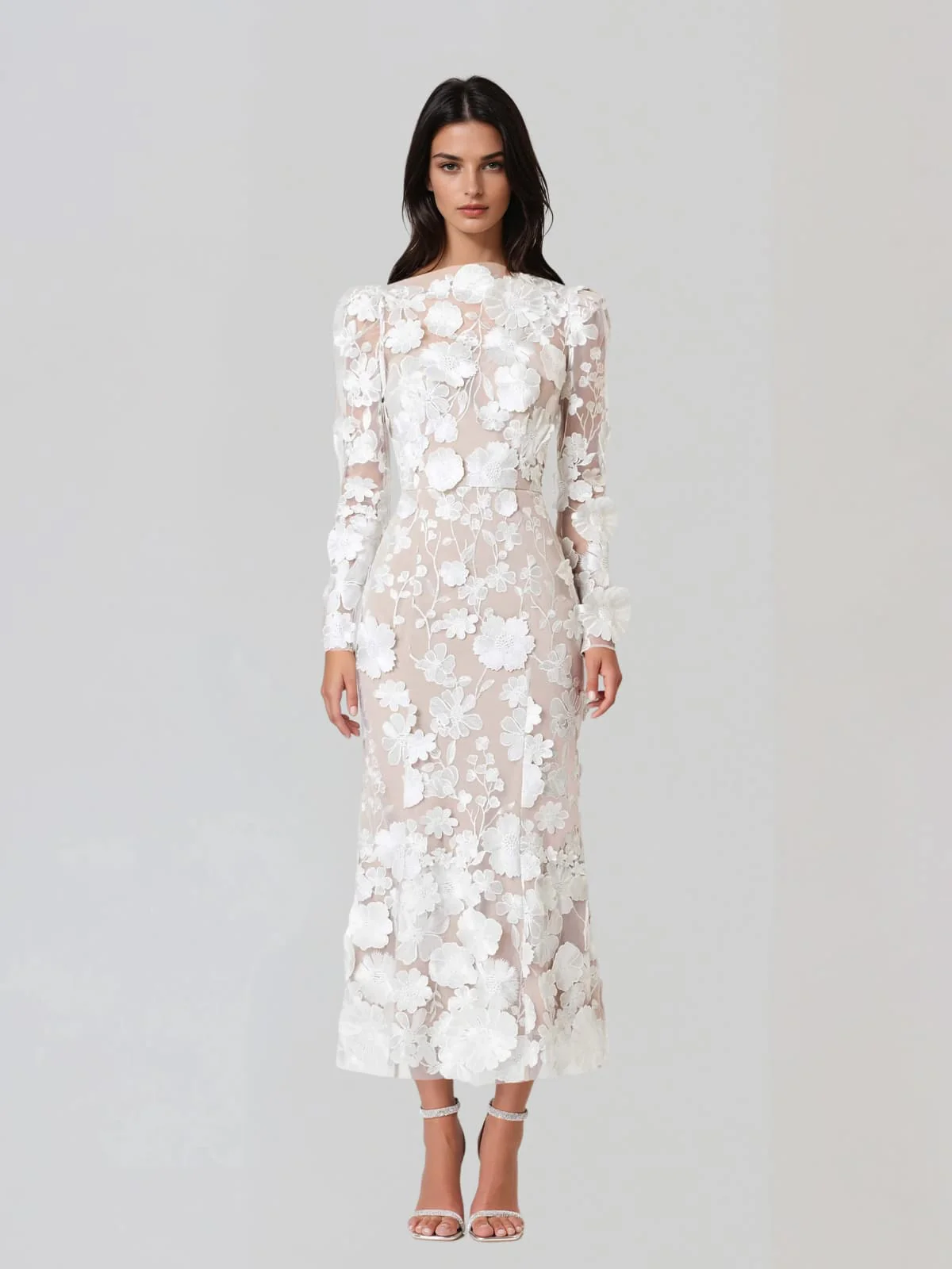 Averon  Embroidered Flower Maxi Dress