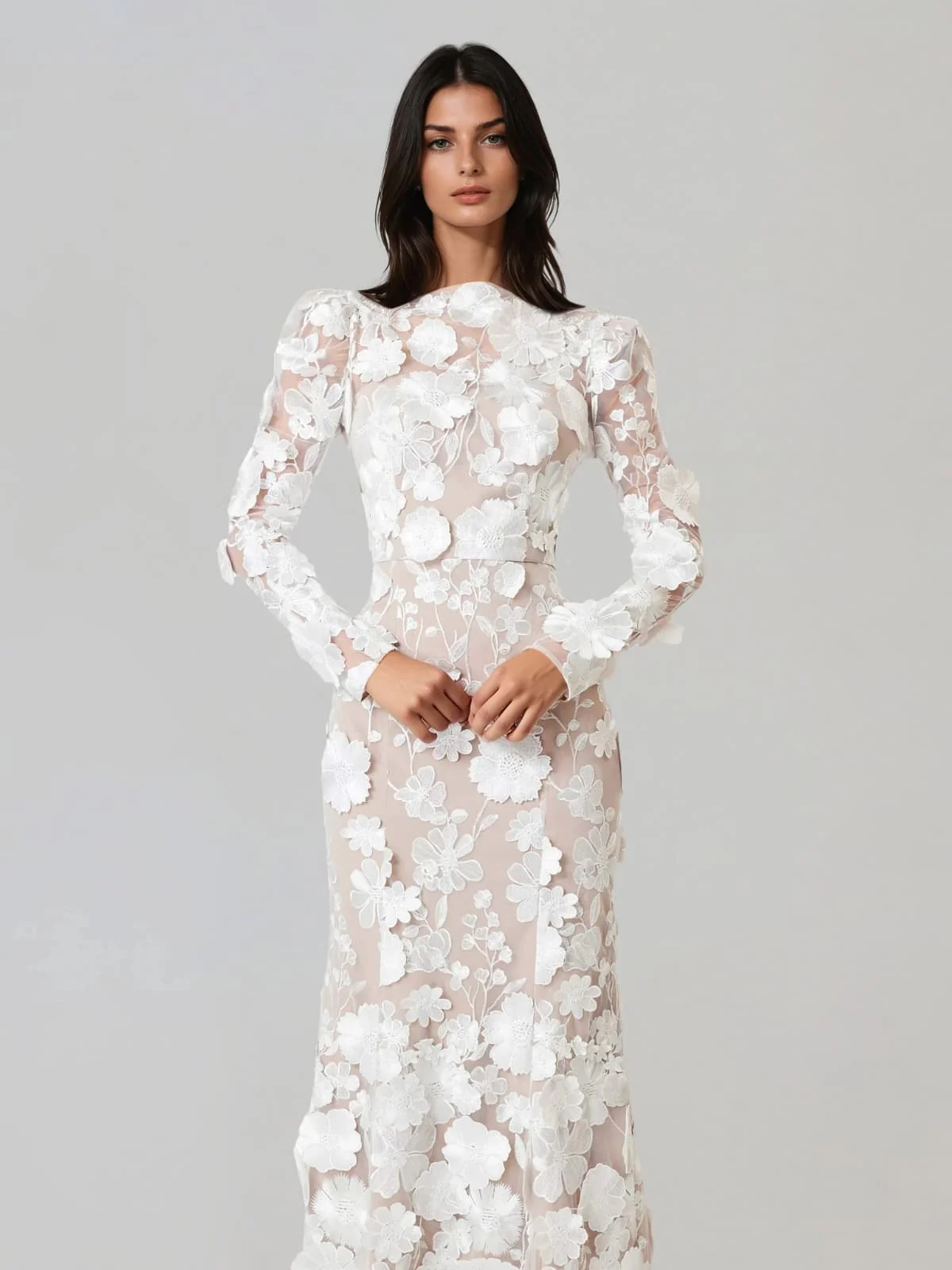 Averon  Embroidered Flower Maxi Dress - Image 3