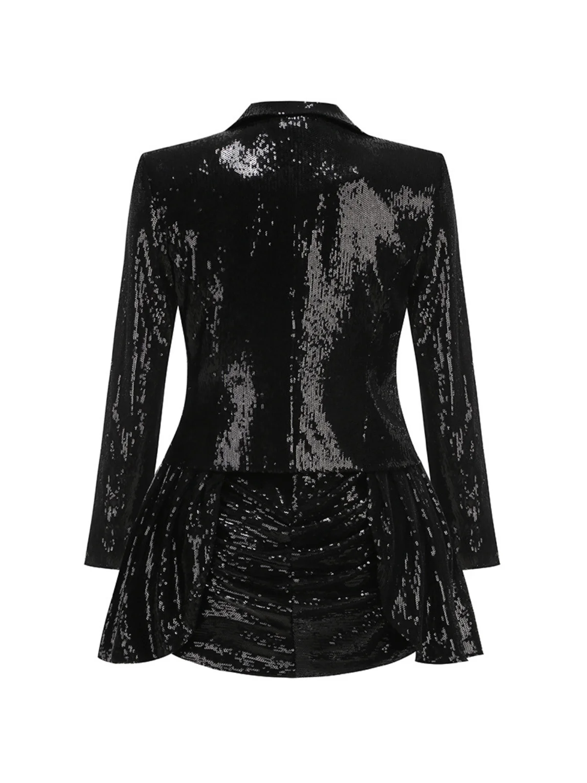 Azzin Folded Collar Sequin Skirt Set With Blazer - Image 10