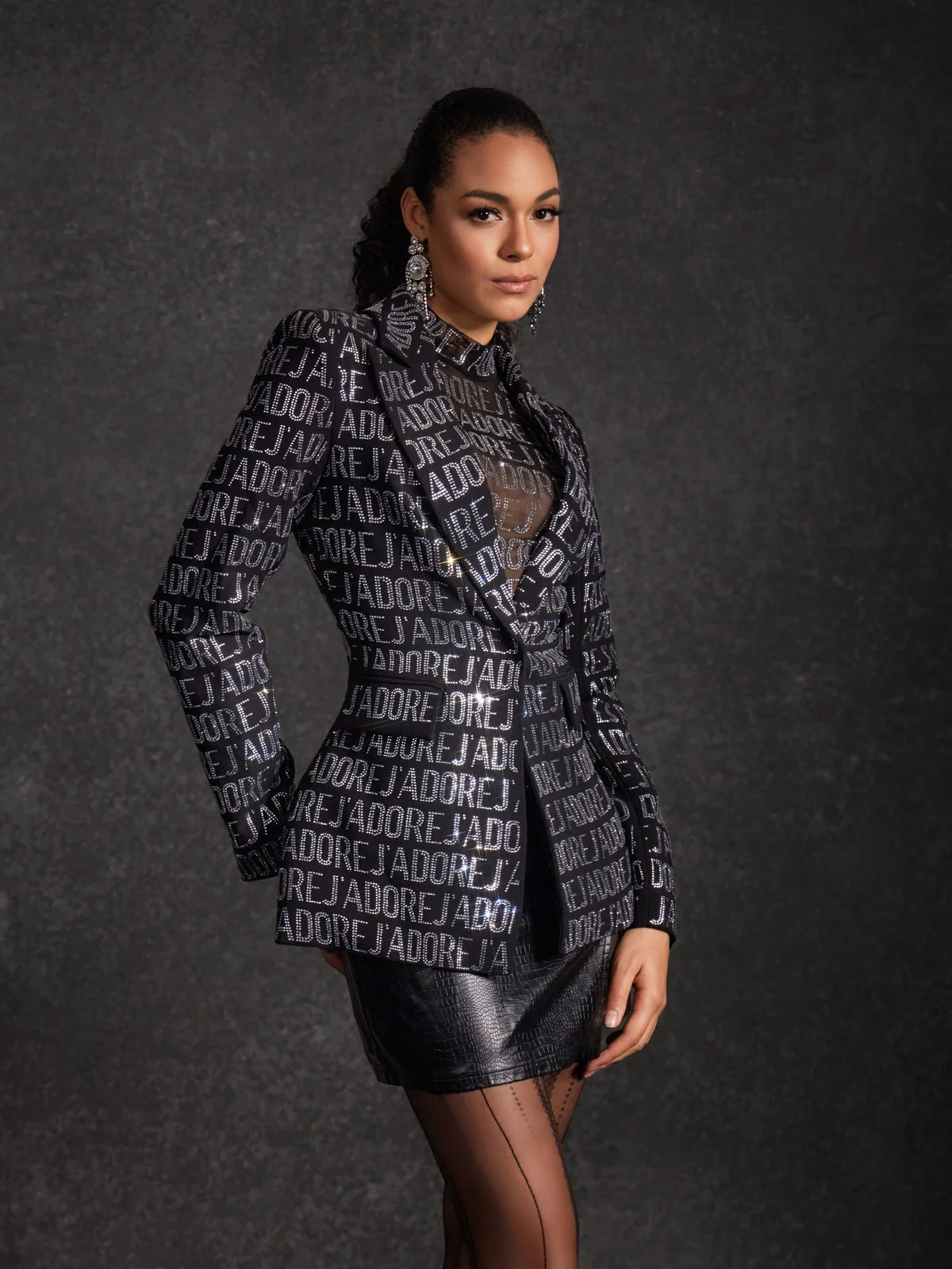 Behitha Lapel Rhinestone Blazer - Image 2