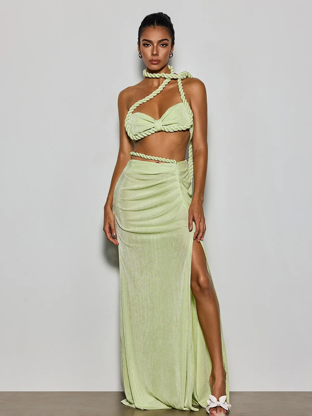 Belyxan Twisted Ruched Skirt Set
