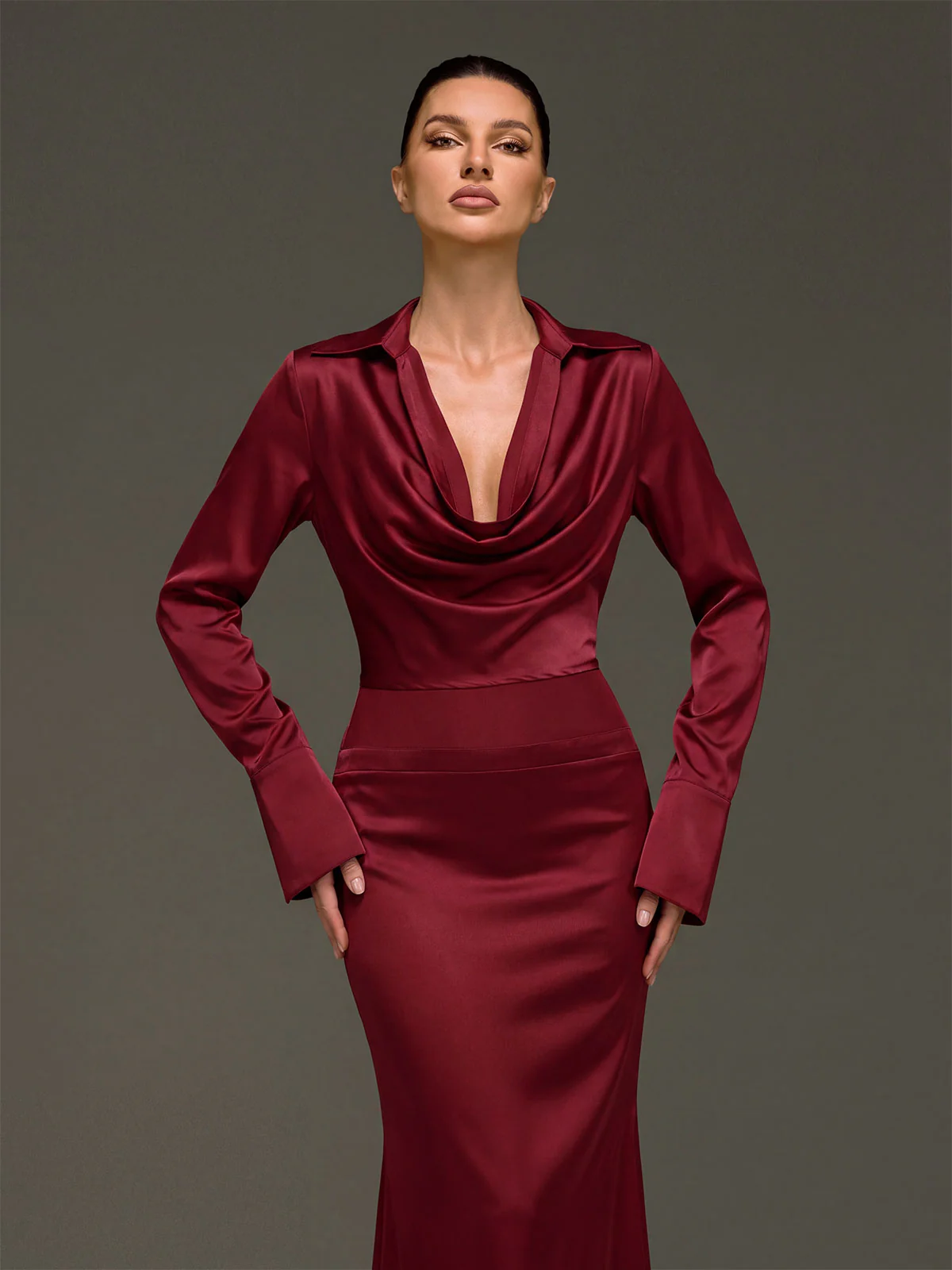 Blyvra Cowl Neck Maxi Dress - Image 2