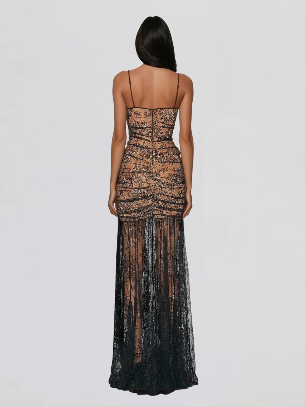 Bovynx Spaghetti Lace Split Maxi Dress - Image 3