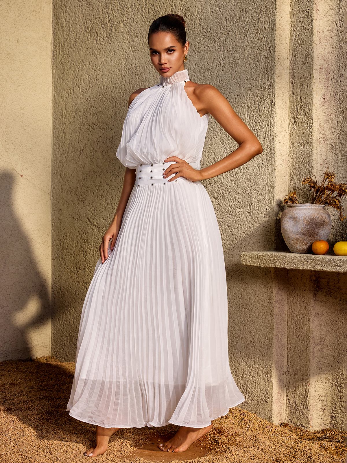 Brithoran Sleeveless Pleated Maxi Dress - Image 5