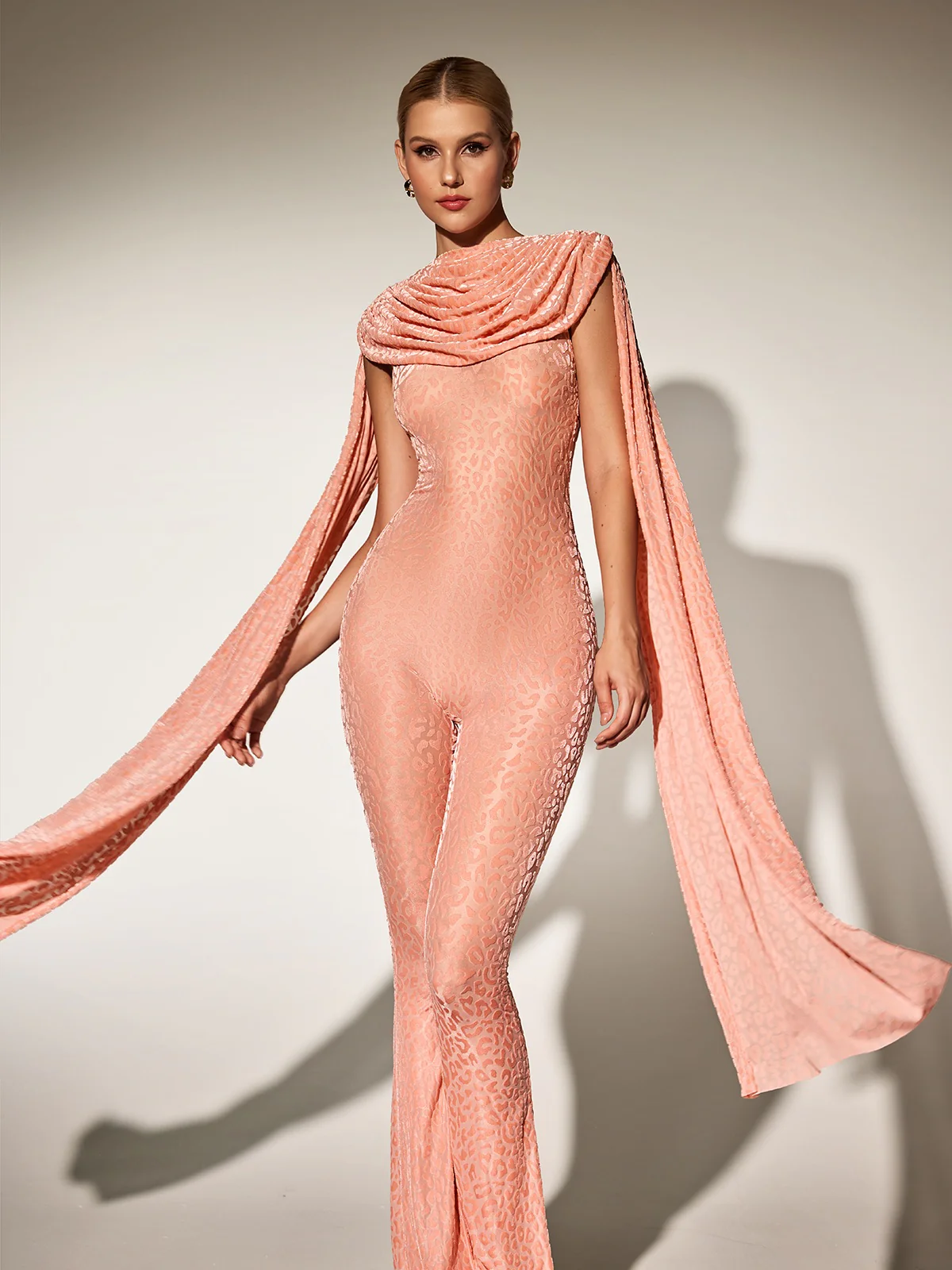 Burdette Leopard Draped Jumpsuit - Image 2