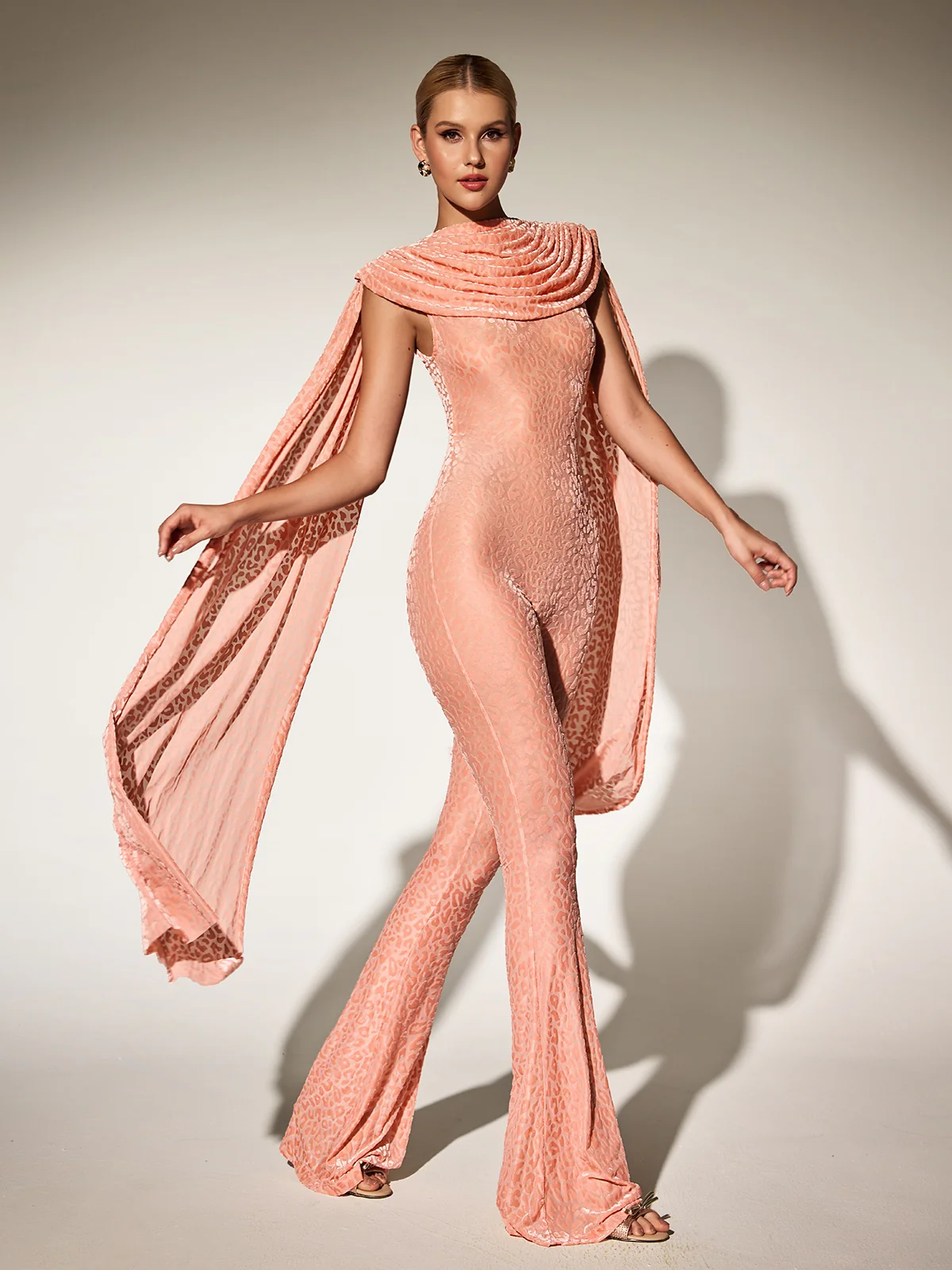 Burdette Leopard Draped Jumpsuit - Image 4