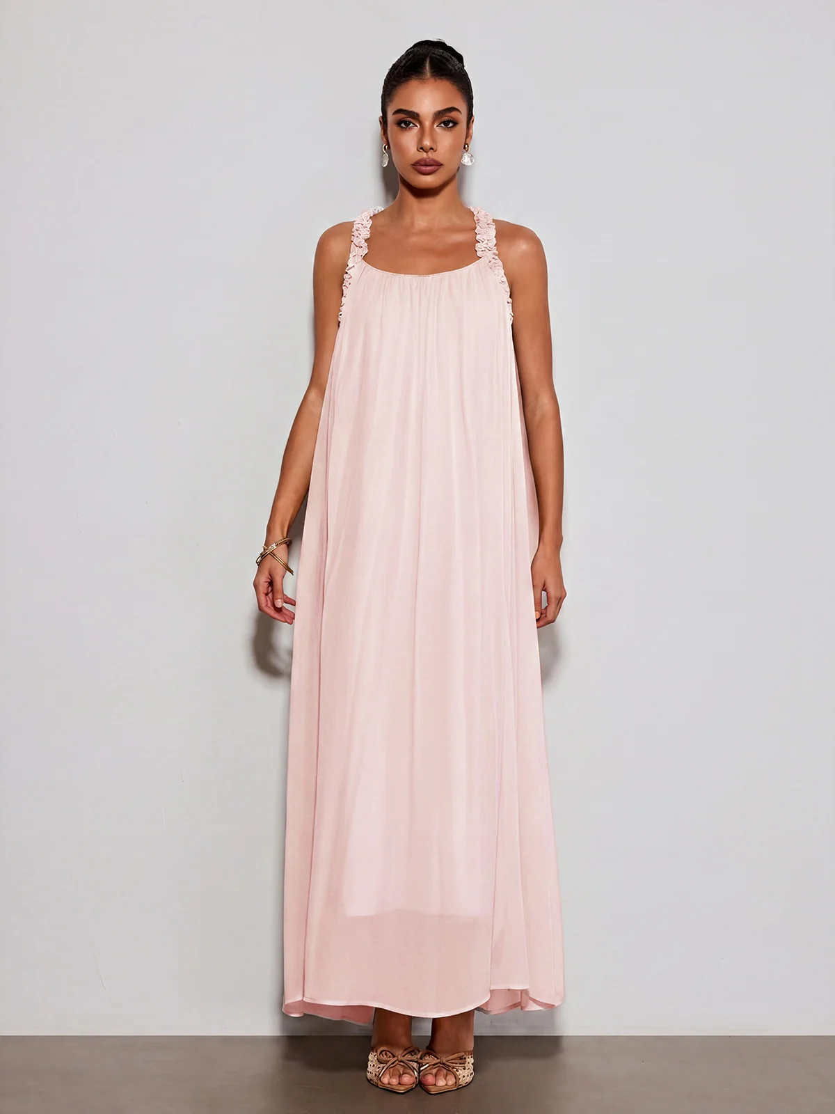 Calvyn Fungus Maxi Dress In Pink - Image 3