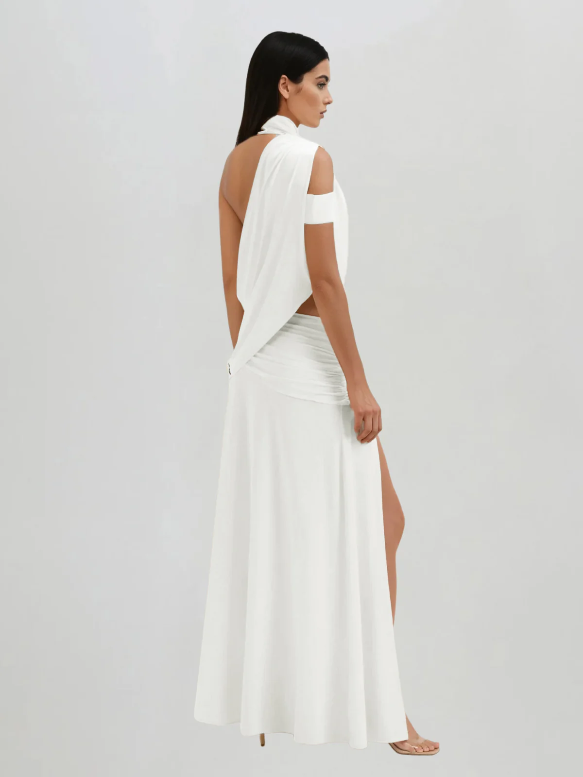 Catenanex Halterneck Draped Split Maxi Dress - Image 5