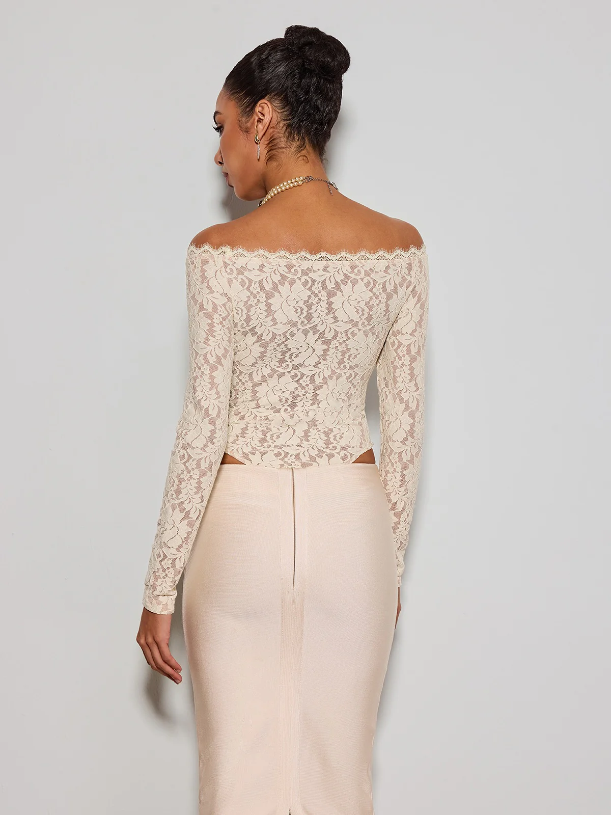 Caylen Off Shoulder Lace Bodysuit - Image 7