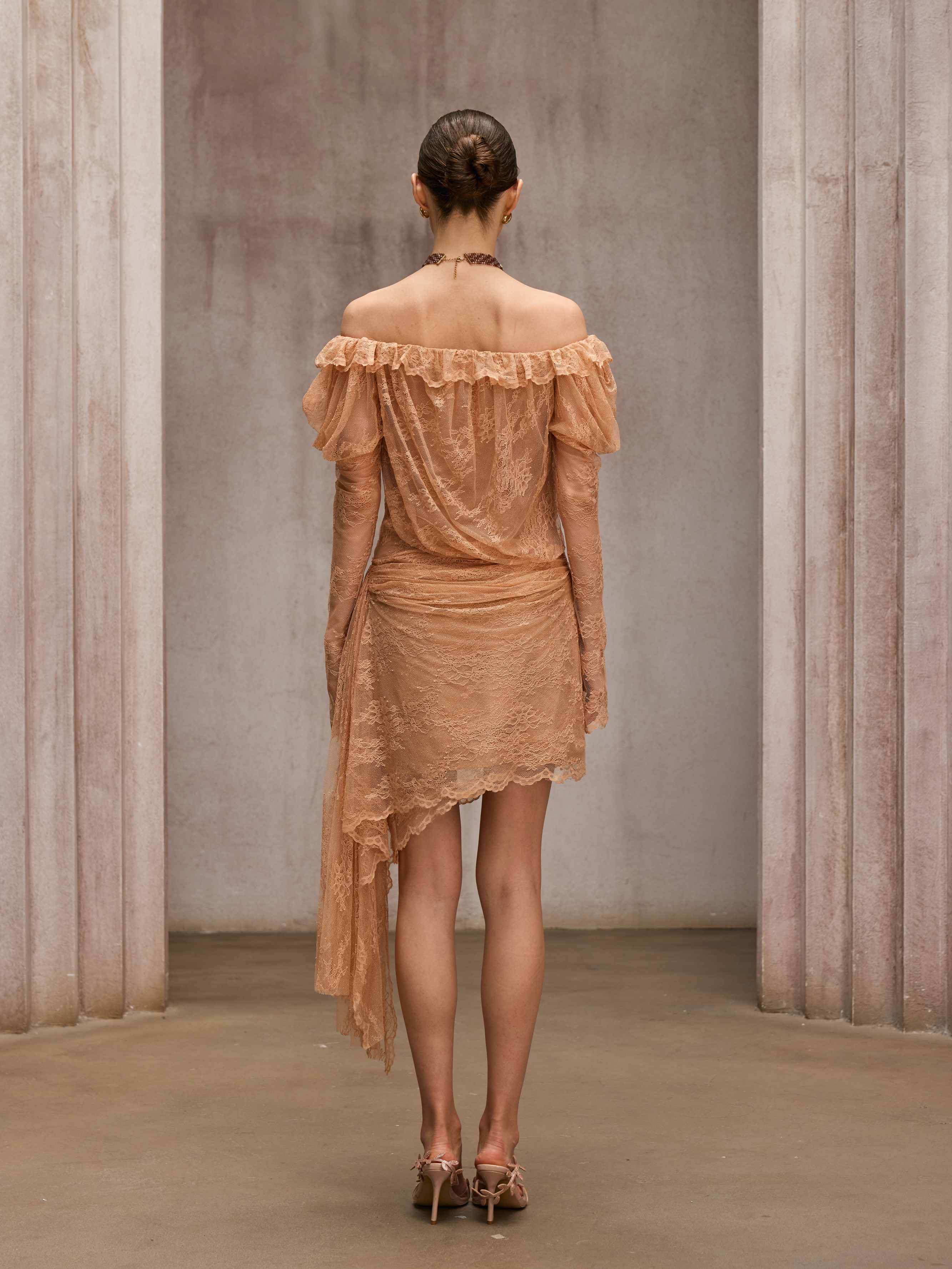 Chabela Lace Flower Mini Dress - Image 6