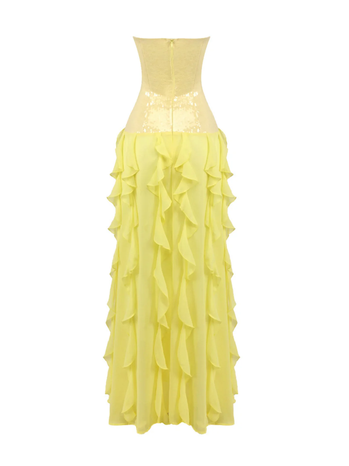 Chablis Strapless Sequin Ruffle Maxi Dress - Image 9