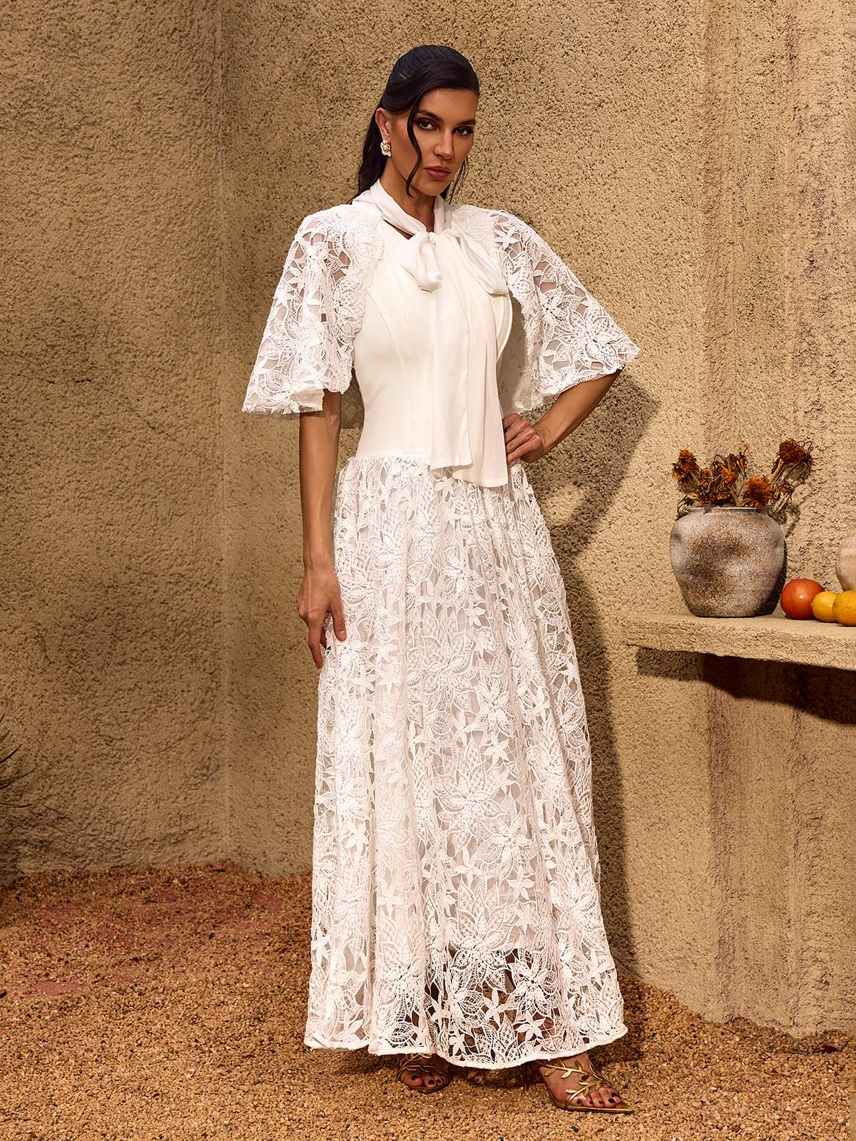 Chantelle Balloon Sleeve Flared Maxi Dress - Image 3
