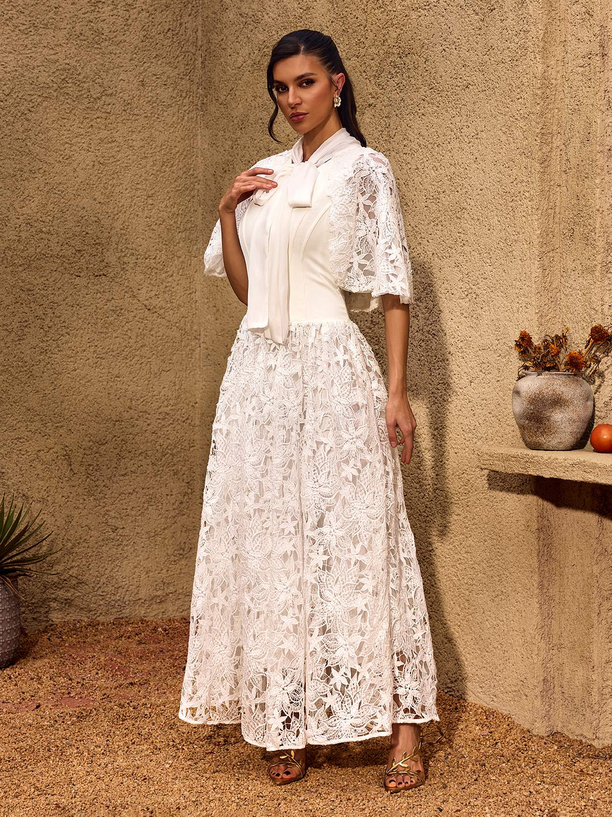 Chantelle Balloon Sleeve Flared Maxi Dress - Image 4