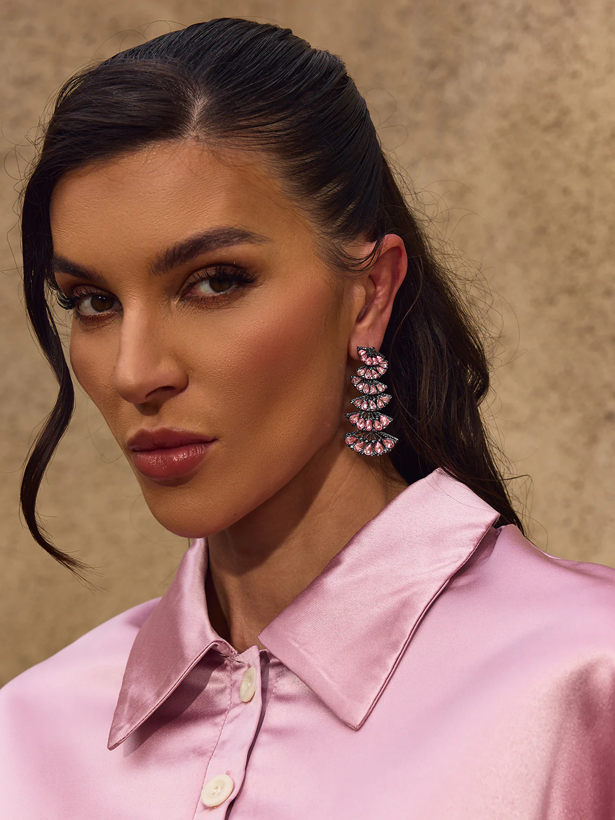 Chardonnay Crystal Fringe Earrings - Image 2