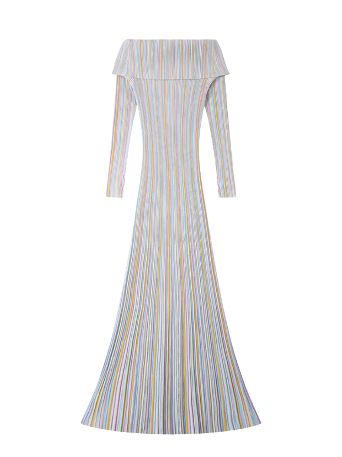 Chariel Off Shoulder Stripe Knit Maxi Dress - Image 7