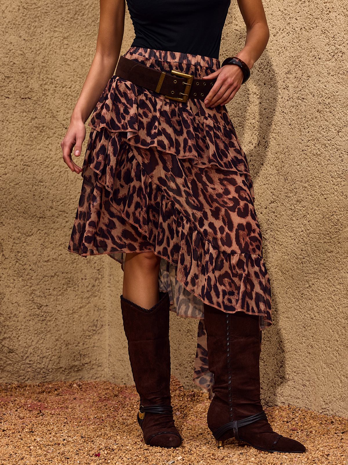 Cheree Leopard Ruffle Skirt - Image 2