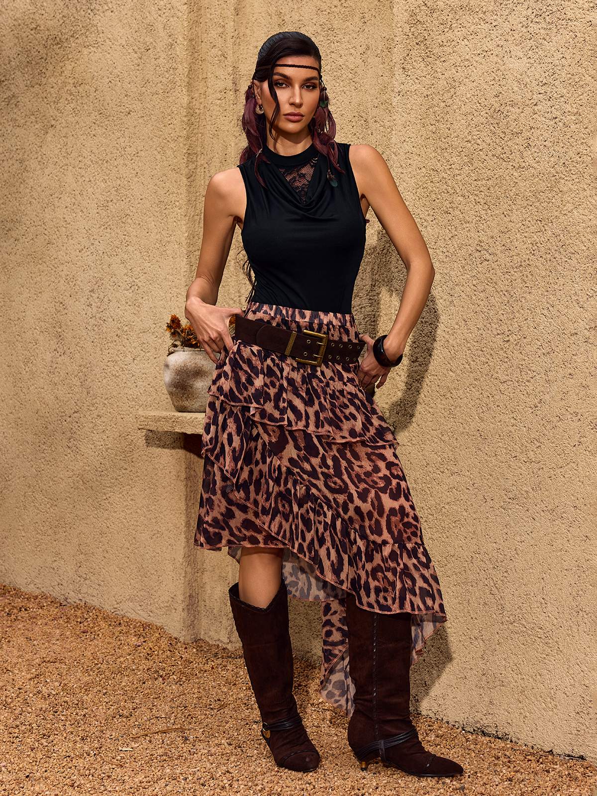 Cheree Leopard Ruffle Skirt - Image 3