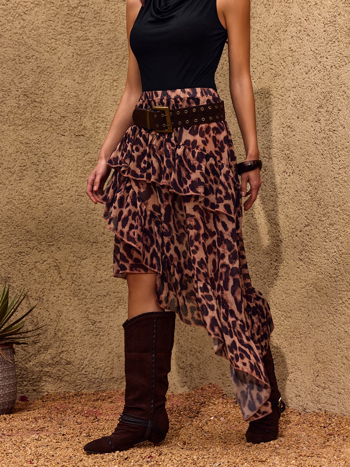 Cheree Leopard Ruffle Skirt - Image 5