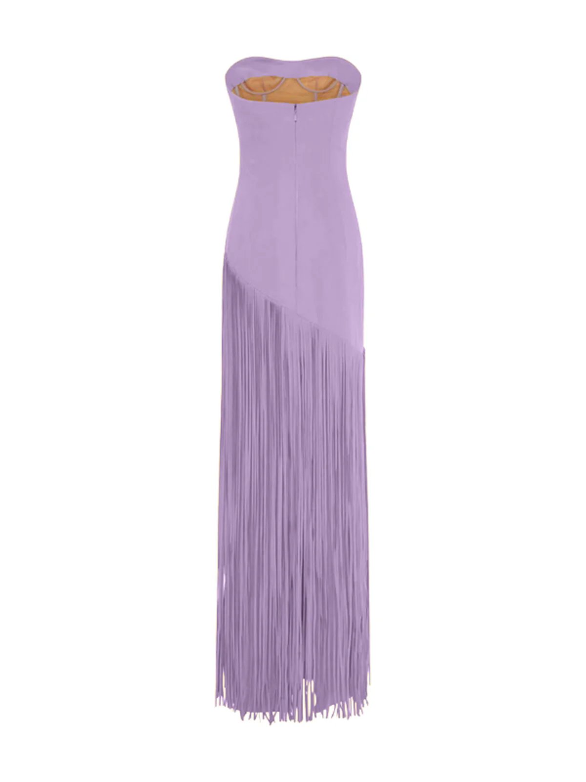 Cindara Shawl Fringe Maxi Dress In Purple - Image 12