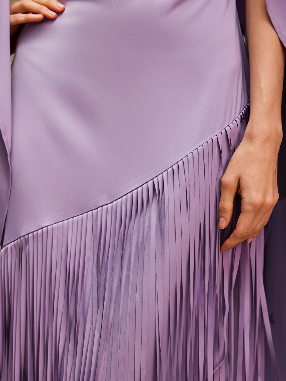 Cindara Shawl Fringe Maxi Dress In Purple - Image 7