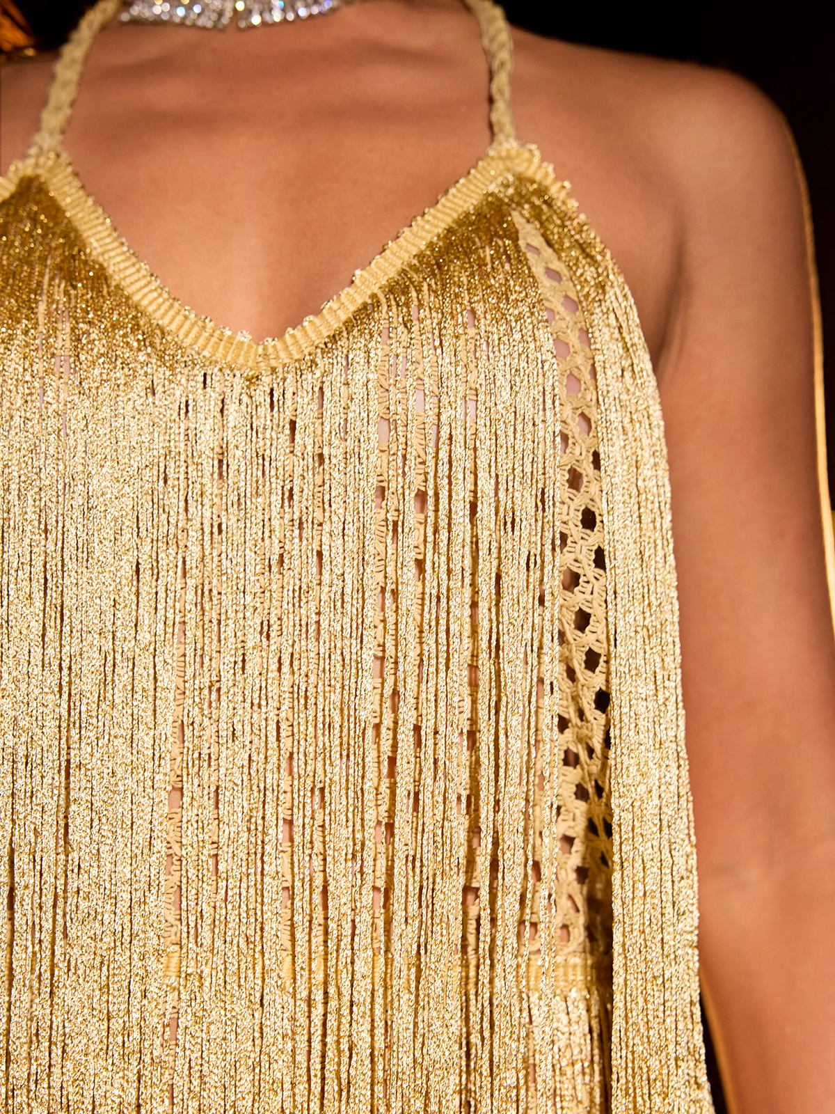 Cleantha Halterneck Fringe Mini Dress - Image 7