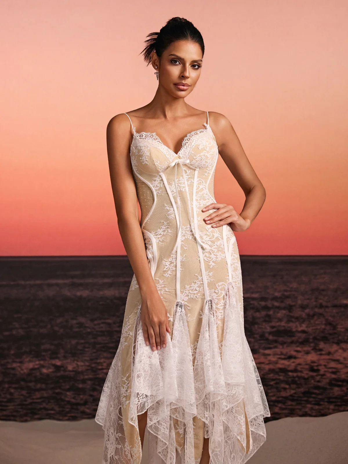 Corath Spaghetti Lace Midi Dress - Image 5