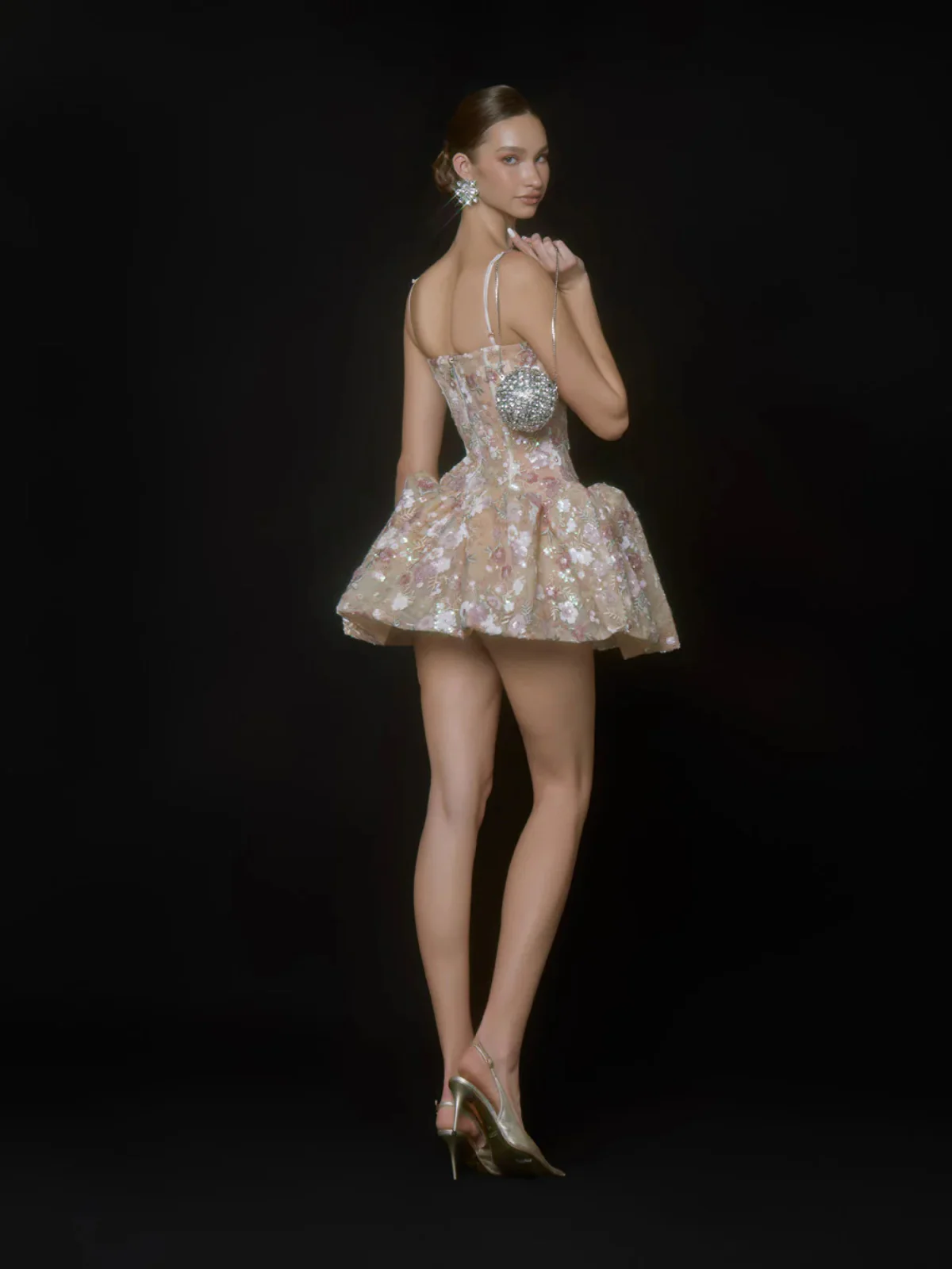 Corten Spaghetti Flower Sequin Mini Dress - Image 3