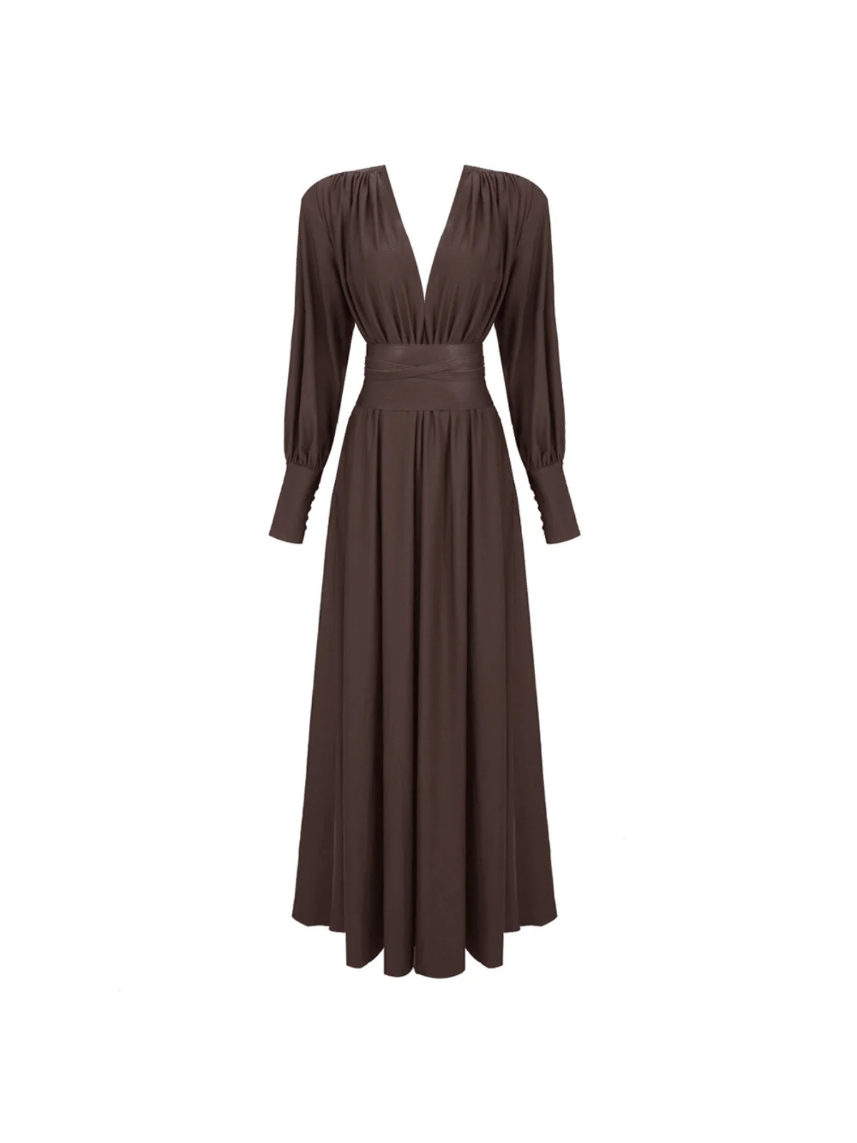 Cosmo V Neck Belted Maxi Dress - Image 6