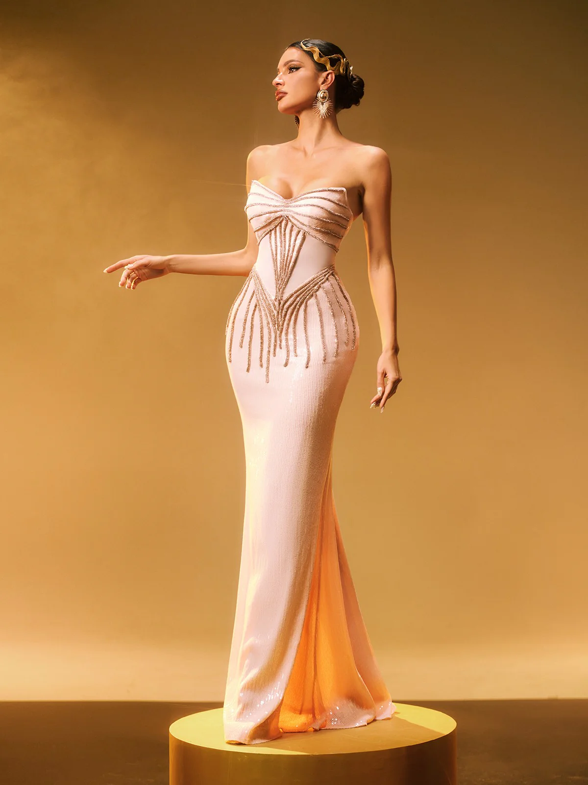 Cryos Strapless Sequin Maxi Dress - Image 4