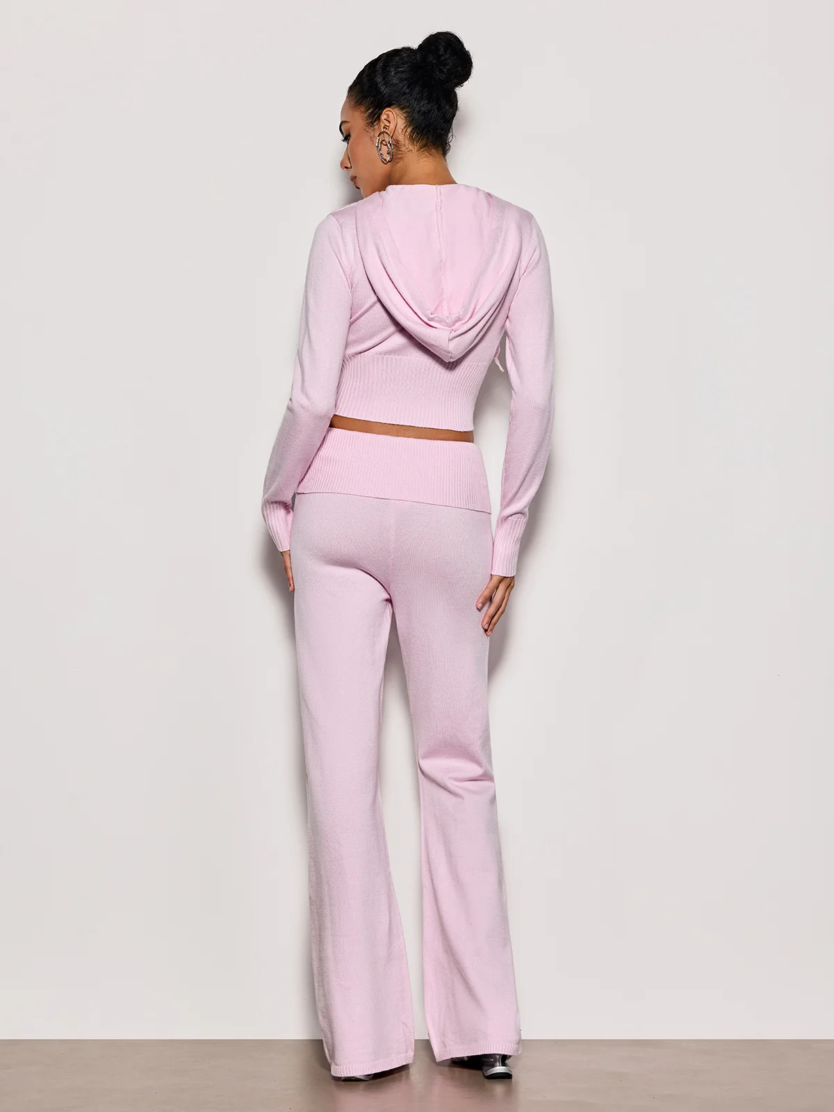 Cybille Hooded Knitted Pants Set - Image 7
