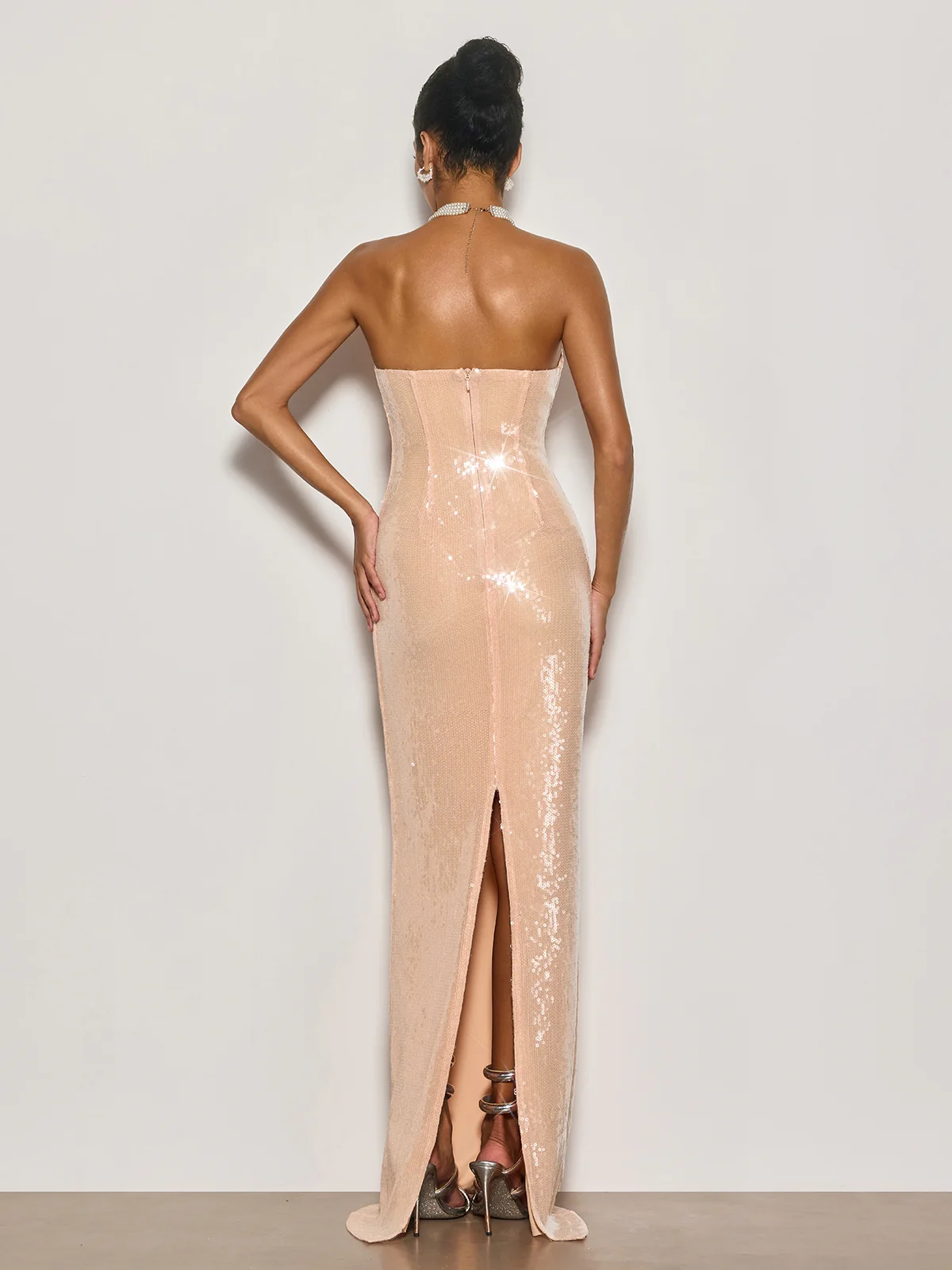 Cypriana Strapless Sequin Maxi Dress - Image 6