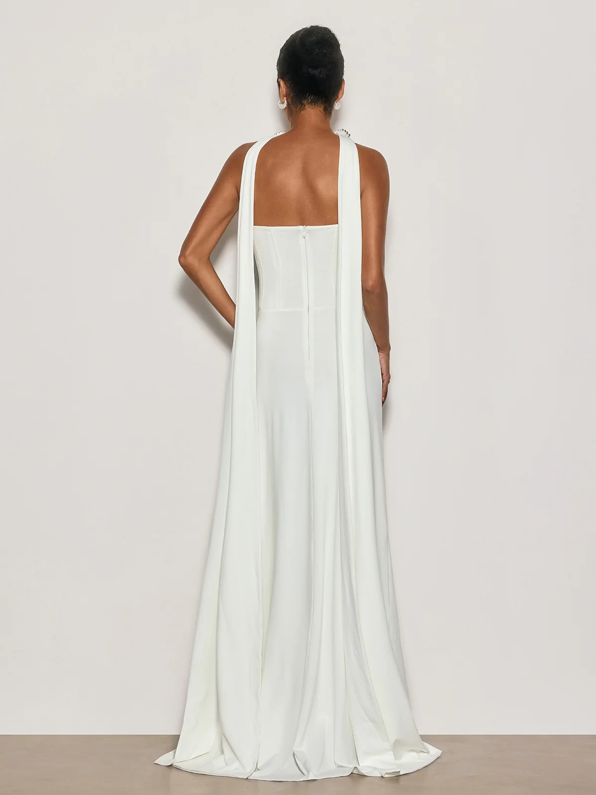 Cyrila Strapless Crystal Scarf Maxi Dress - Image 6