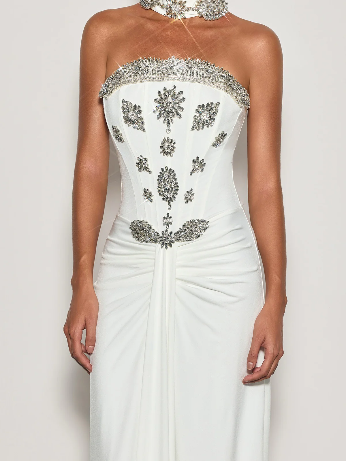 Cyrila Strapless Crystal Scarf Maxi Dress - Image 7