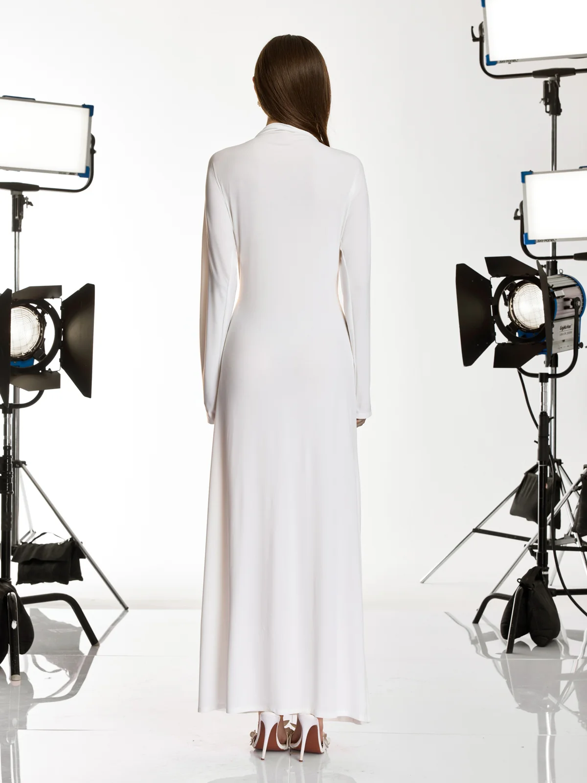 Damali Long Sleeve Heart Rhinestone Maxi Dress - Image 6
