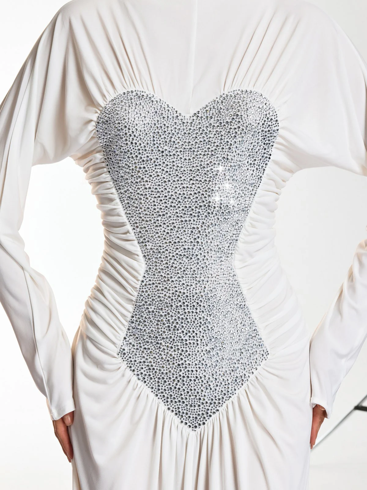 Damali Long Sleeve Heart Rhinestone Maxi Dress - Image 7
