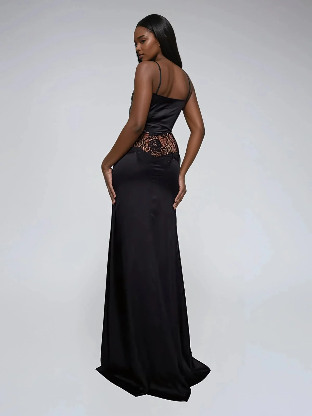 Darythos Spaghetti Split Lace Maxi Dress - Image 3