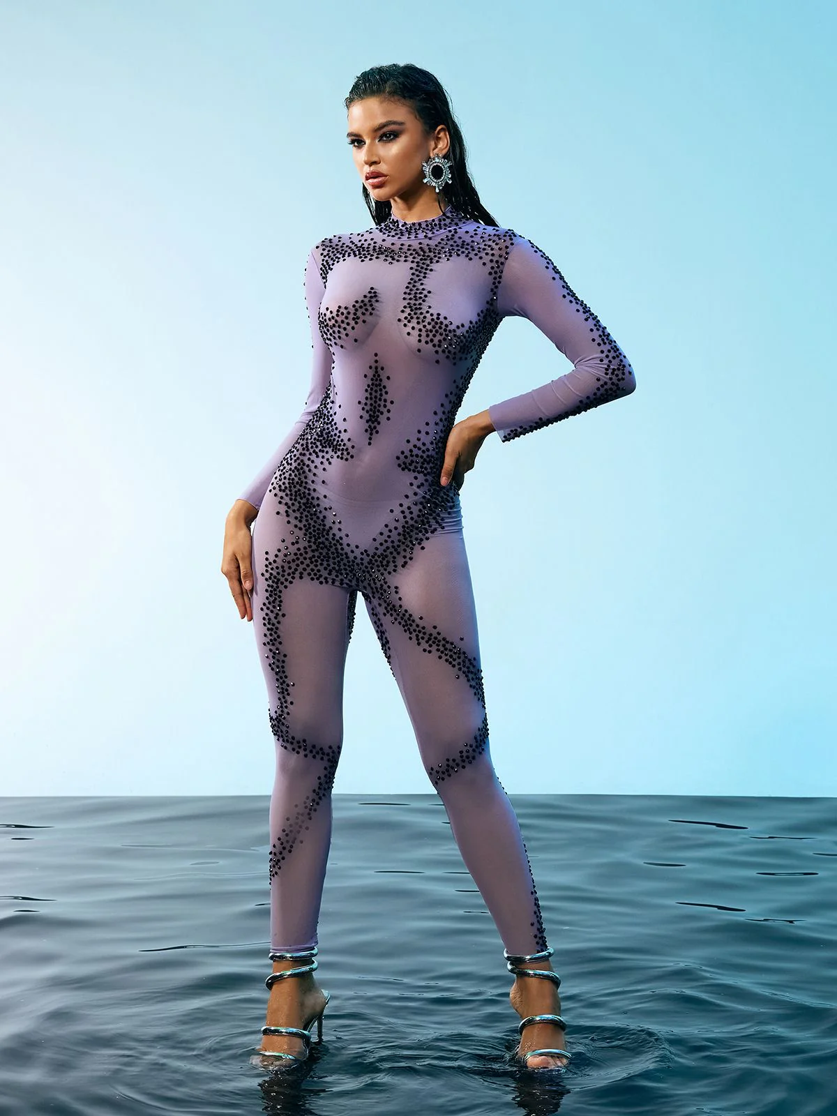 Dasani Printed Rhinestone Jumpsuit - Image 3