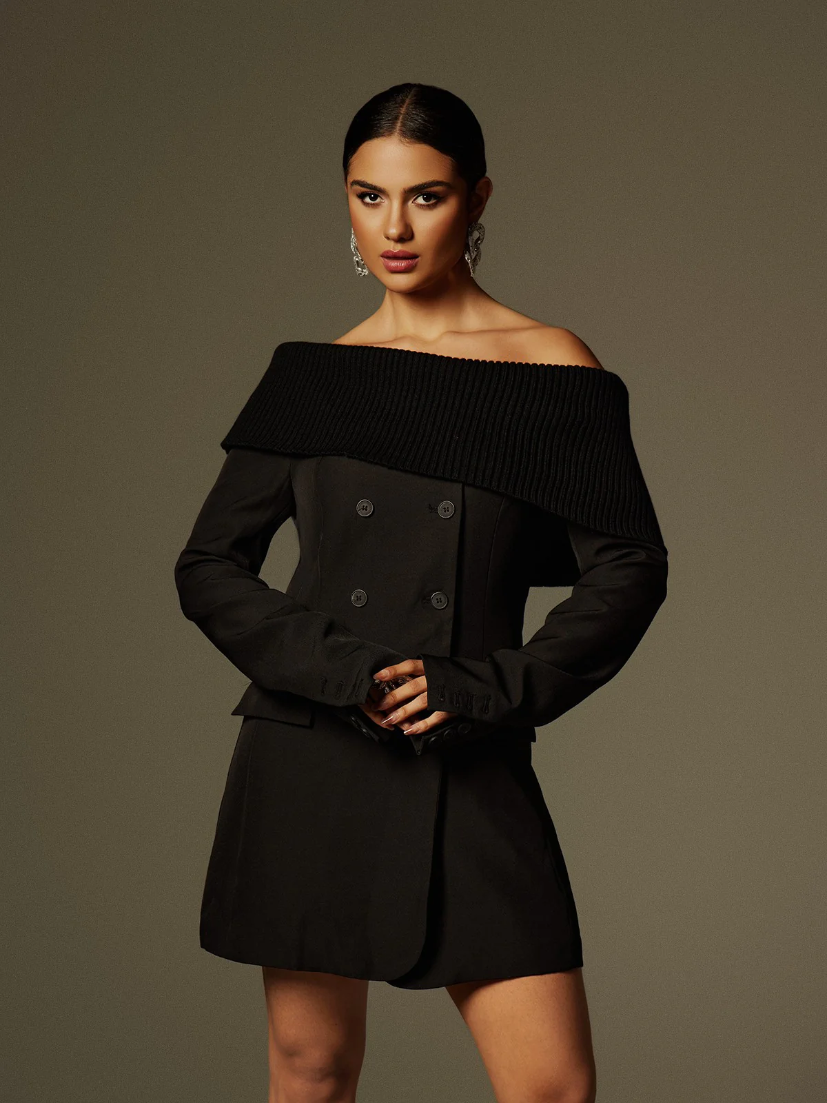 Dexter Long Sleeve Button Up Blazer Dress - Image 2