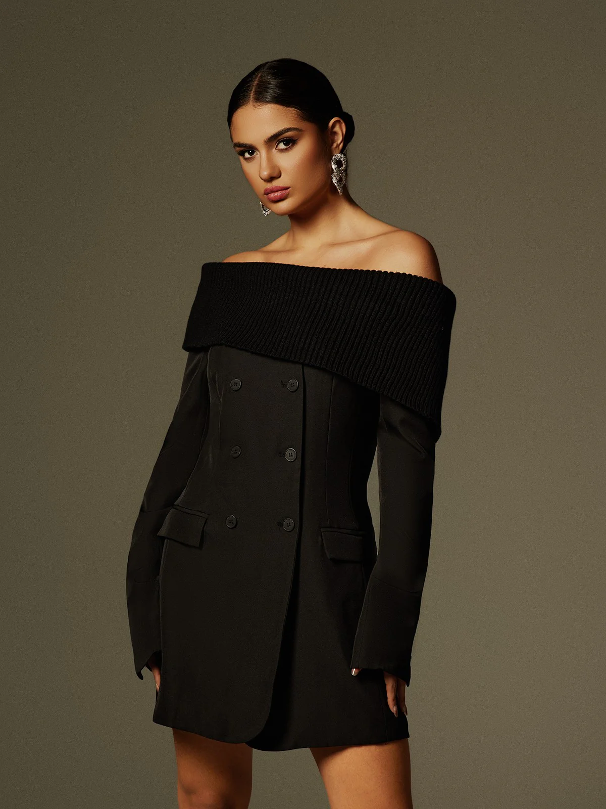 Dexter Long Sleeve Button Up Blazer Dress - Image 3