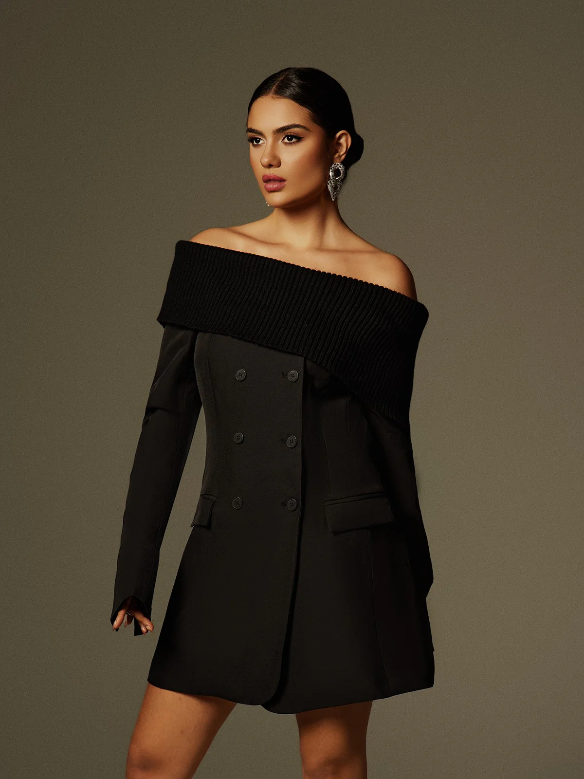 Dexter Long Sleeve Button Up Blazer Dress - Image 4