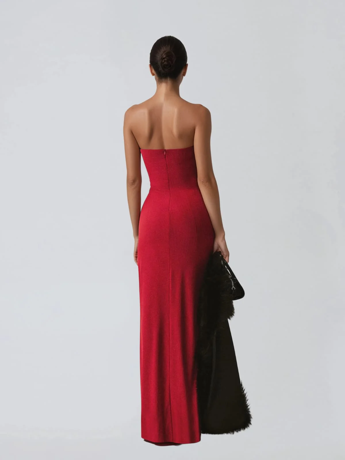 Dexurion Ruched Scarf Maxi Dress In Wine - Image 6